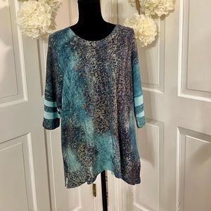 Jess & Jane Turquoise Multi Color Tunic